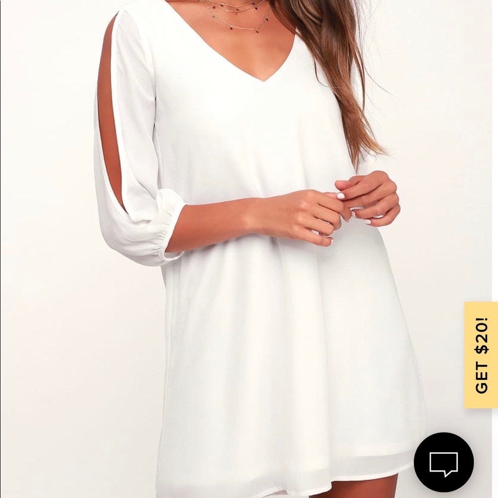 Lulus- Shifting Dears Ivory Long Sleeve Dress S
